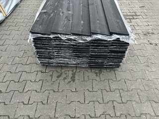 Ca. 50x Douglas Zweeds rabat zwart gecoat , 25x195mm, lengte 360cm